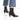 Boots Vully 50 noires en cuir avec talon kitten, portées avec jean cropped