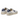 Baskets artisanales moodeshop 4b12 en cuir et daim blanc et bleu avec semelle en gomme effet vintage