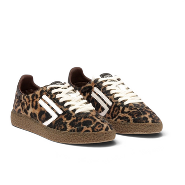 Baskets Puraai Xs savana moodeshop à imprimé léopard avec semelle en caoutchouc naturel et détails en cuir vegan