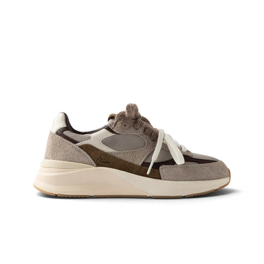 Baskets Running Date Musa mono Taupe en daim et nylon mesh avec semelle en caoutchouc naturel