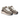 Baskets artisanales moodeshop Musa en cuir taupe métallisé et mesh avec lacets blancs épais et semelle gomme légère