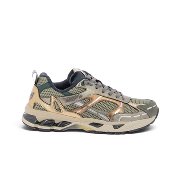 Baskets running Mrp Melrose moodeshop en cuir métallisé et mesh vert palm-shadow avec semelle en gomme