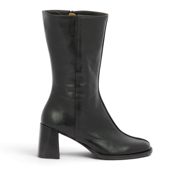 Bottes artisanales noires en cuir Billi bi pour moodeshop avec talon de 7 cm et semelle mixte