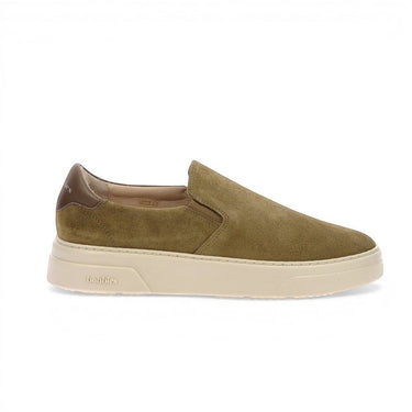 Chaussures slip-on Sacha moodeshop en croûte de cuir velours couleur Siberie avec semelle en gomme cousue latérale