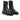 Boots Janelle Maison toufet en cuir glacé noir avec tige en maille côtelée et semelle crantée chez moodeshop