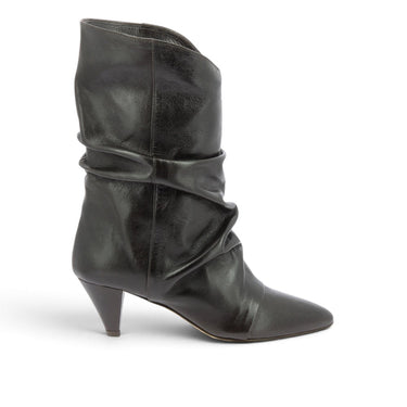 Bottes artisanales The seller pour moodeshop en cuir marron moro avec talon recouvert de 6 cm