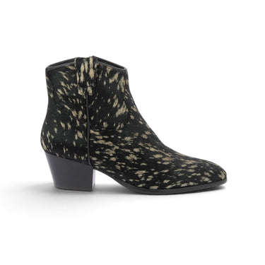 Bottines artisanales Ash Fame de moodeshop en cuir façon poulain bronze et noir avec talon de 5 cm