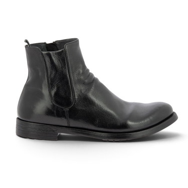 Boots chelsea artisanales en cuir noir Officine creative chez moodeshop, style italien élégant