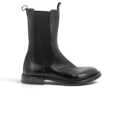 Bottines Chelsea moodeshop en cuir vachetta noir fabriquées en Italie avec semelle cousue et talon gomme