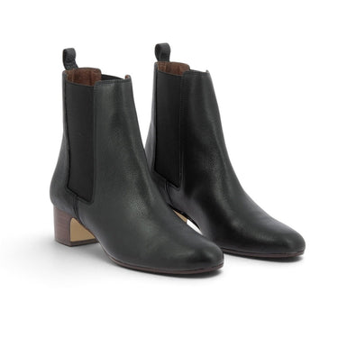 Bottines Chelsea Anonymous Niabella en cuir noir grainé avec talon bloc de 3 cm, vendues par moodeshop