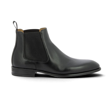 Bottines Chelsea Giorgio 1958 pour moodeshop en cuir noir lisse avec empiècements élastiques et semelle artisanale