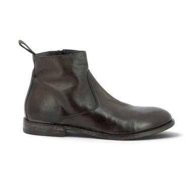 Bottines artisanales Moma moodeshop en cuir vitello colorado couleur Congo avec semelle cousue et talon gomme