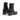 Bottines Strategia moodeshop en cuir noir façon croco avec talon bloc de 5 cm, fabriquées artisanalement en Italie.