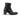 Bottines moodeshop en cuir noir façon croco avec talon bloc de 5 cm, fabriquées artisanalement en Italie.