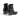 Bottines artisanales Elena iachi pour moodeshop en cuir noir avec motif laser et talon vintage de 6 cm
