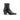 Bottines artisanales Pantanetti pour moodeshop en cuir noir avec talon de 5 cm et semelle cousue, vue de profil