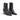 Bottines artisanales noires en cuir Pantanetti pour moodeshop avec talon de 5 cm et fermeture éclair latérale