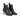 Bottines femme moodeshop Rikley en cuir de veau noir avec talon recouvert de 5 cm et finition artisanale