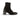 Bottines artisanales moodeshop Strategia en cuir velours ebano avec talon bloc de 5 cm, vue de profil