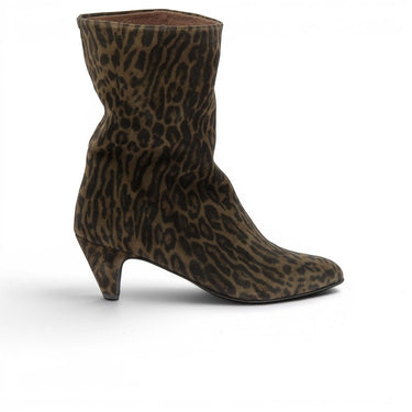 Bottines moodeshop Vully 50 en daim imprimé jaguar avec talon recouvert de 5 cm, fabriquées artisanalement au Portugal