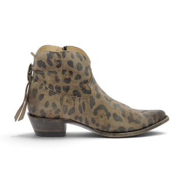 Boots Mexicana moodeshop en daim marron motif léopard avec talon de 4,5 cm et détails artisanaux