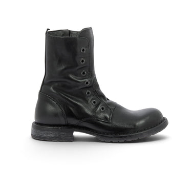 Bottines à lacets Moma pour moodeshop en cuir vachetta noir avec semelle commando artisanale fabriquées en Italie