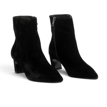 Bottines Ash Vicky noires en velours cachemire avec talon recouvert de 5 cm et fermeture éclair latérale