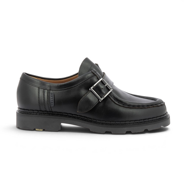 Chaussure artisanale moodeshop Pellet -1860 Marcelo en cuir pull up noir avec boucle latérale et semelle crantée