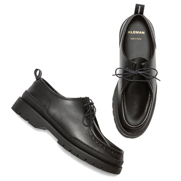 Chaussures homme Major Kleman noires en cuir artisanal avec semelle en gomme, vendues par moodeshop