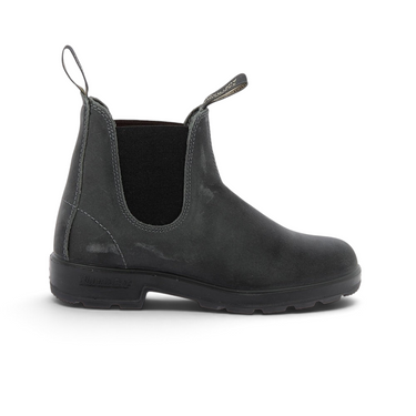 Chelsea boots Blundstone 1910 pour femme en daim ciré gris acier avec semelle en gomme, vendues par moodeshop