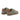 Baskets Clae Deane en cuir velours gris taupe avec empiècement talon marron, vendues par moodeshop