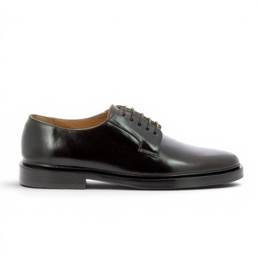 Chaussures derbies moodeshop Terrence Bison pour homme en cuir lisse noir avec lacets et semelle robuste