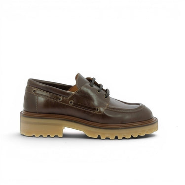 Chaussures derby Billi bi moodeshop en cuir marron testa di moro avec semelle épaisse crantée en caoutchouc naturel