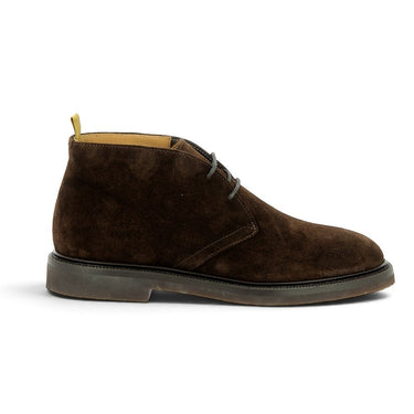 Desert boots Giorgio 1958 en daim chocolat avec semelle mixte cuir et gomme, vendues par moodeshop