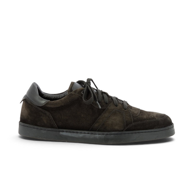 Sneakers Elia maurizi moodeshop en daim marron testa di moro avec semelle en gomme, style artisanal italien