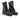 Boots artisanales Fiorentini + baker moodeshop en cuir noir avec fermeture éclair latérale et talon de 5 cm