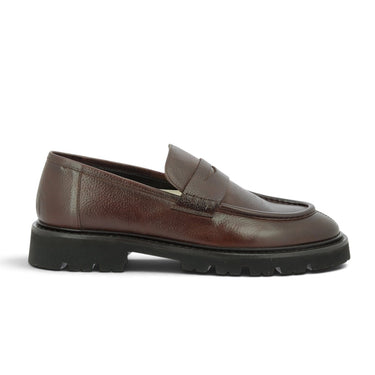 Mocassins Giorgio 1958 chez moodeshop en cuir grainé couleur Cotto avec semelle commando ultralight