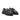 Mocassins noirs en cuir glacé avec boucle dorée et semelle crantée épaisse, signés Maison toufet pour moodeshop