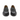 Mocassins Bobbies Allen noirs en cuir polido artisanal avec semelle cousue, vus de face sur moodeshop