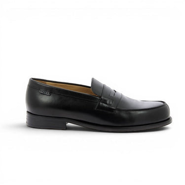 Mocassins penny loafer moodeshop Pellet en cuir lisse noir pour homme avec semelle robuste