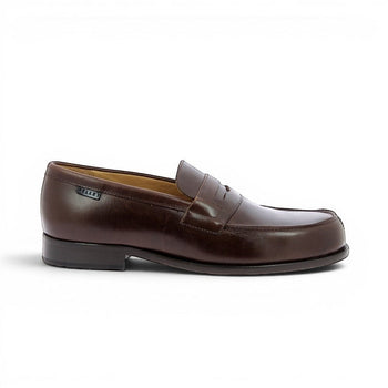 Mocassins penny loafer Pellet pour moodeshop en cuir brun lisse avec semelle robuste