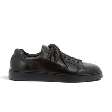 Sneaker artisanale Pantanetti 20013g en cuir marron bruno avec semelle gomme ultralight chez moodeshop