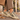 Sneakers AMA Brand Sun 4763 taupe et écru en cuir et suède avec étoile glitter bronze et contrefort léopard