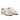 Baskets artisanales 4b12 moodeshop en cuir et suède blanc et beige avec semelle gomme vintage