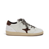 Baskets artisanales moodeshop Ama brand en cuir blanc et marron avec semelle en gomme vintage