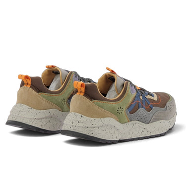 Baskets artisanales Flower mountain Sanchia pour homme en velours de vachette marron, olive et gris chez moodeshop