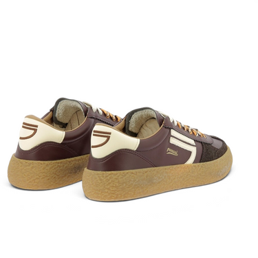 Baskets éco-responsables moodeshop Puraai en cuir vegan merlot avec semelle en caoutchouc naturel texturé