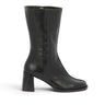 Bottes artisanales noires en cuir Billi bi pour moodeshop avec talon de 7 cm et semelle mixte