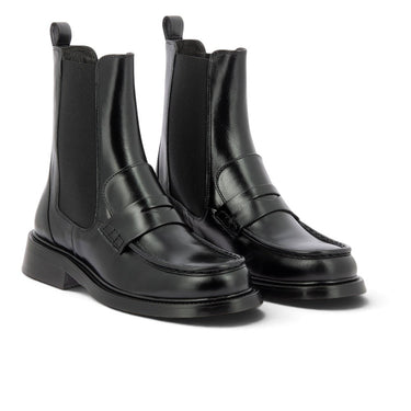 Bottines Chelsea moodeshop Billi bi B1160 en cuir noir artisanal avec semelle cousue et détails de mocassin
