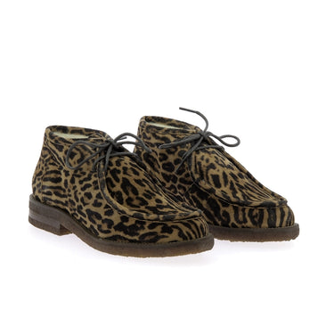 Desert boots Billi bi par moodeshop en daim imprimé léopard avec doublure en laine et semelle en crêpe